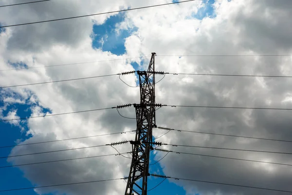Eletricidade Maior Energia Mundo Posto Alta Tensão Torre Alta Tensão — Fotografia de Stock