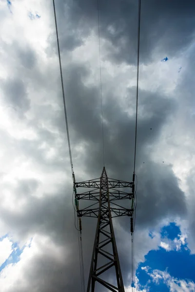 Eletricidade Maior Energia Mundo Posto Alta Tensão Torre Alta Tensão — Fotografia de Stock