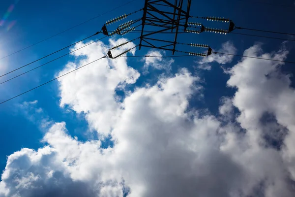 Eletricidade Maior Energia Mundo Posto Alta Tensão Torre Alta Tensão — Fotografia de Stock