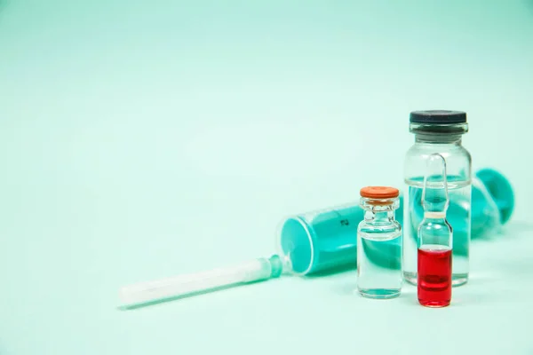 Frasco Para Injetáveis Vacina Médica Tratamento Por Injeção Hipodérmica Cuidados — Fotografia de Stock
