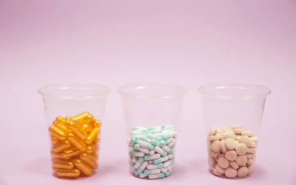 Container Full Drug Medicine Pills Copy Space — Stock Photo, Image