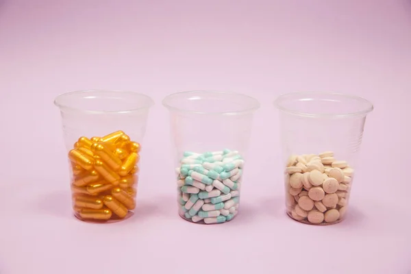 Container Full Drug Medicine Pills Copy Space — Stock Photo, Image