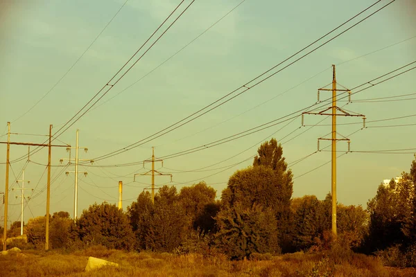 Электрические Линии Электрическая Линия Башня — стоковое фото