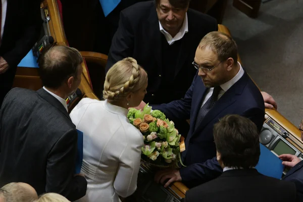 Yulia Tymoshenko en el Parlamento ucraniano 27 noviembre 2014 Kiev Ucrania —  Fotos de Stock