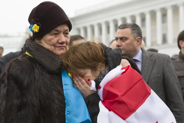 Солдат, який загинув під час сутичок в аеропорту Донецька, відпочив у місті Ке. — стокове фото