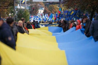 Ukraynalılar Ukrayna asi kol 73st yıldönümünü kutlamak