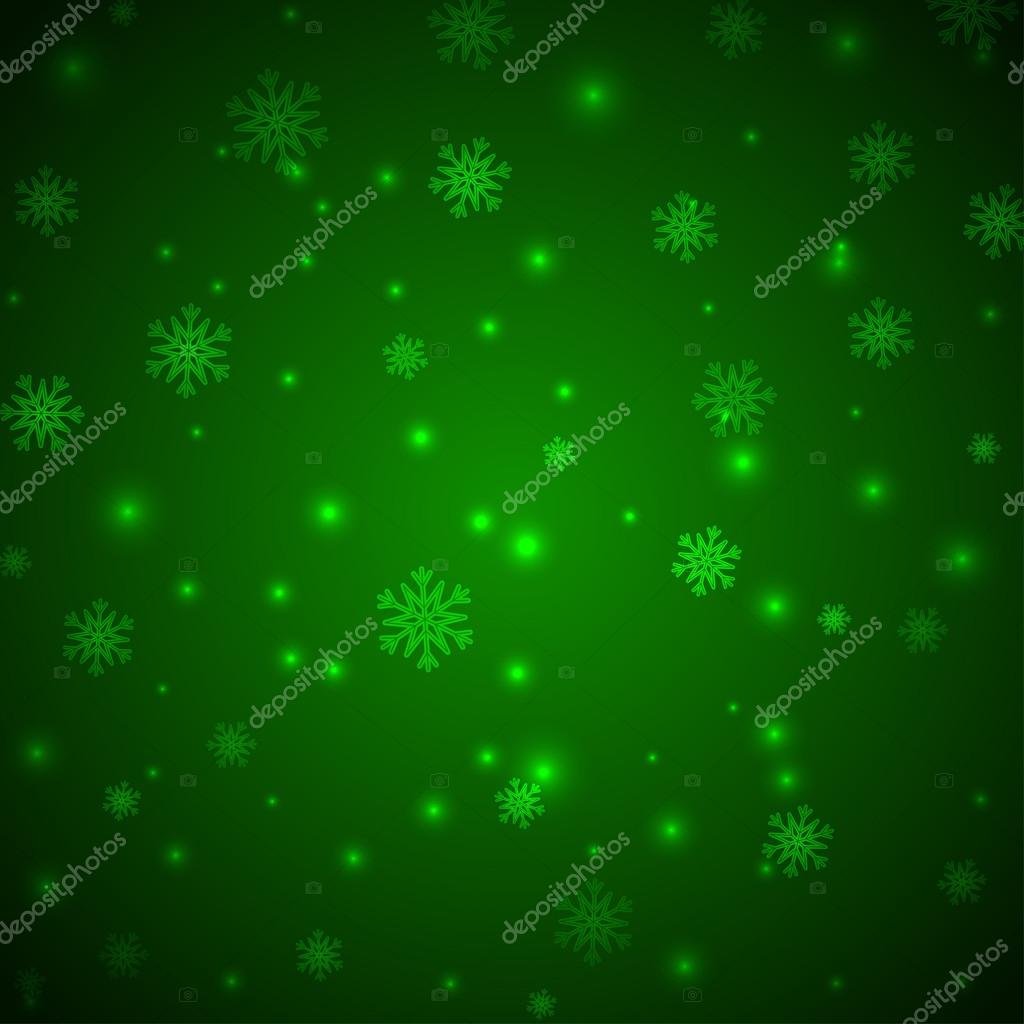 クリスマス グリーンの背景に雪の結晶 キラキラ ストックベクター C Mcandy