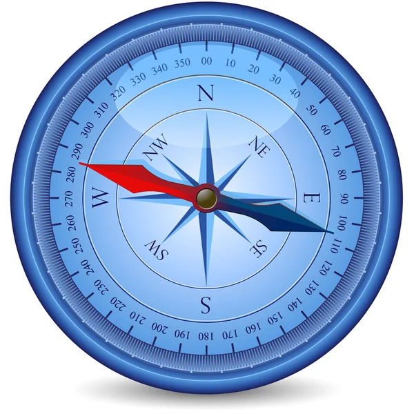 Ретро синій компас — стоковий вектор