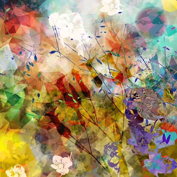 Fondo grunge abstracto floral — Vector de stock