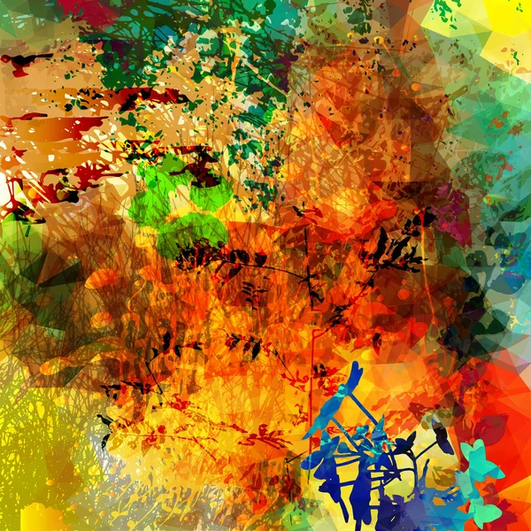 Floral abstrait fond grunge — Image vectorielle
