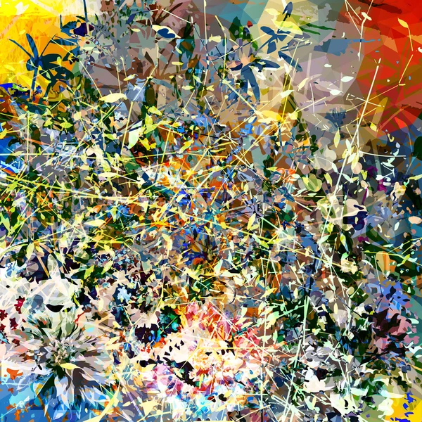 Fondo grunge abstracto floral — Archivo Imágenes Vectoriales