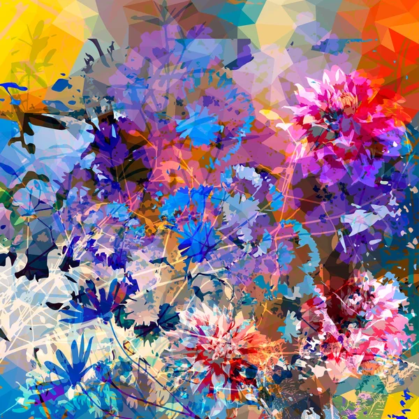 Fondo grunge abstracto floral — Vector de stock