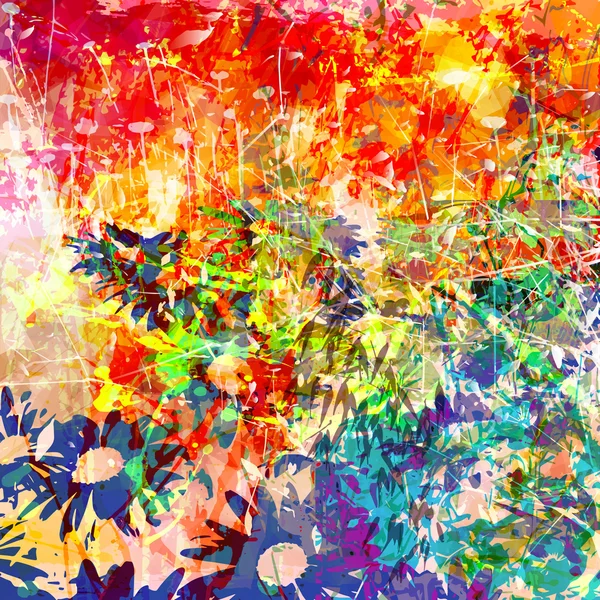 Floral abstrato grunge fundo — Vetor de Stock