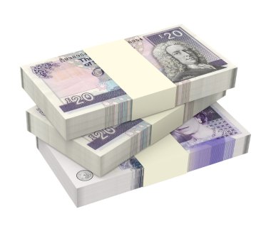 Beyaz arka plan üzerinde izole İskoç ve İngiliz para.