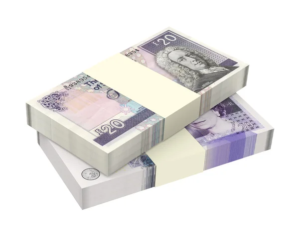 Scottish and British money isolated on white background. — Stock Photo, Image