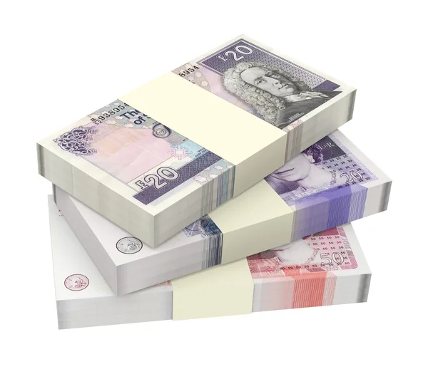 Beyaz arka plan üzerinde izole İskoç ve İngiliz para. — Stok fotoğraf