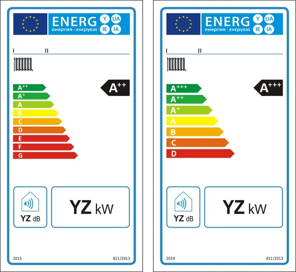 Nové energetické hodnocení grafu popisek — Stockový vektor