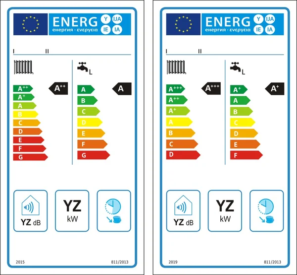 Nueva etiqueta gráfica de calificación energética — Archivo Imágenes Vectoriales