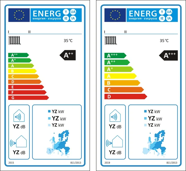 Nueva etiqueta gráfica de calificación energética — Vector de stock