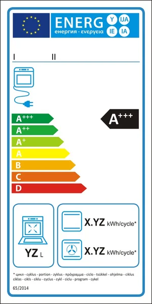 Nueva etiqueta gráfica de calificación energética — Vector de stock