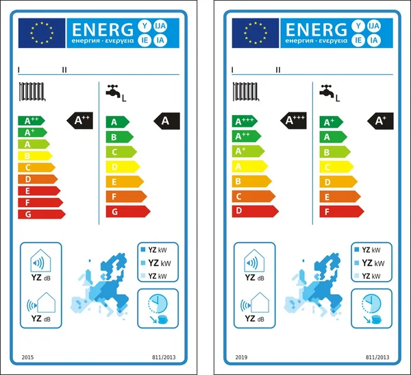 Nueva etiqueta gráfica de calificación energética — Archivo Imágenes Vectoriales