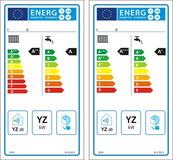 Nueva etiqueta gráfica de calificación energética — Vector de stock