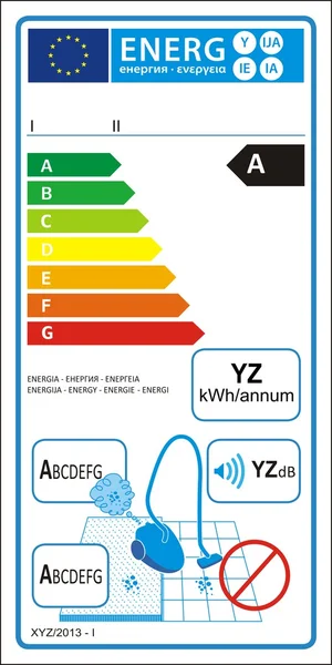 Nueva etiqueta gráfica de calificación energética — Vector de stock