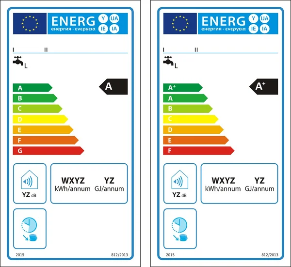 Nueva etiqueta gráfica de calificación energética — Archivo Imágenes Vectoriales