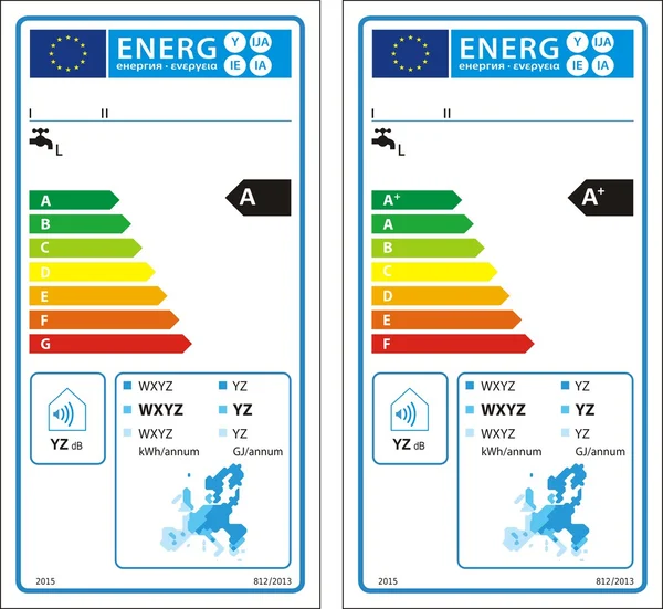 Nové energetické hodnocení grafu popisek — Stockový vektor