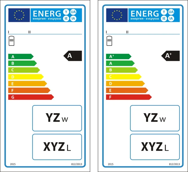 Új energetikai minősítési grafikon címke — Stock Vector