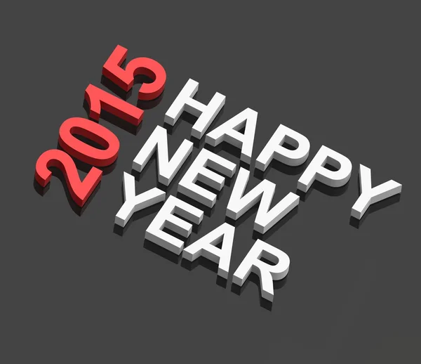 Happy New Year 2015, text on black. — Stock Photo, Image