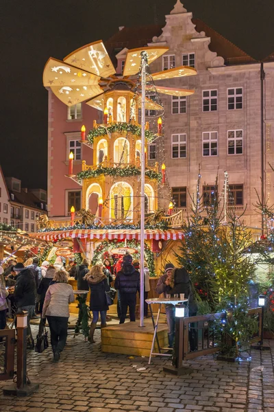 Karácsonyi vásár, Wroclaw, Lengyelország — Stock Fotó