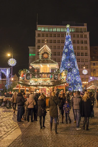 Jarmark Bożonarodzeniowy w Wrocław, Polska — Zdjęcie stockowe