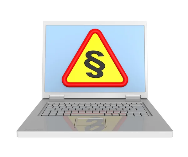 Laptop with paragraph sign on the screen — Stock Photo, Image