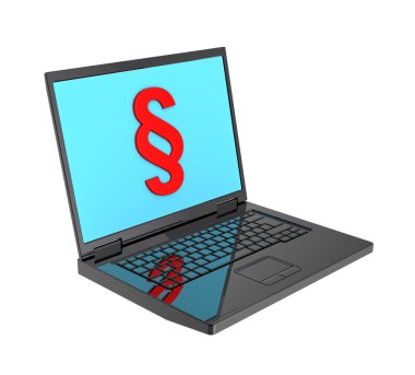 Laptop with paragraph sign on the screen clipart
