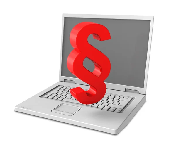 Laptop con segno di paragrafo — Foto Stock