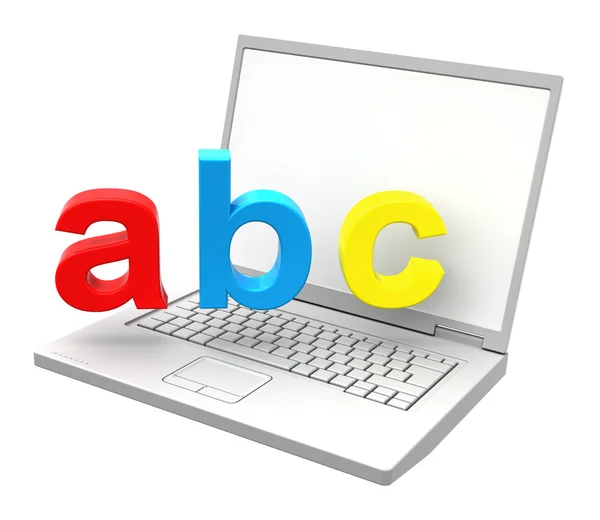 Laptop com letras ABC — Fotografia de Stock