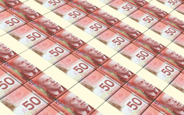 Kanada Doları faturaları yığınları arka plan.