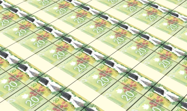 Kanadensiska dollar räkningar stackar bakgrund. — Stockfoto