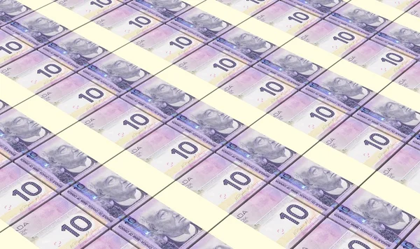 Billetes de dólar canadiense apila fondo . —  Fotos de Stock