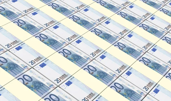 Europäische Banknoten stapeln sich im Hintergrund. — Stockfoto