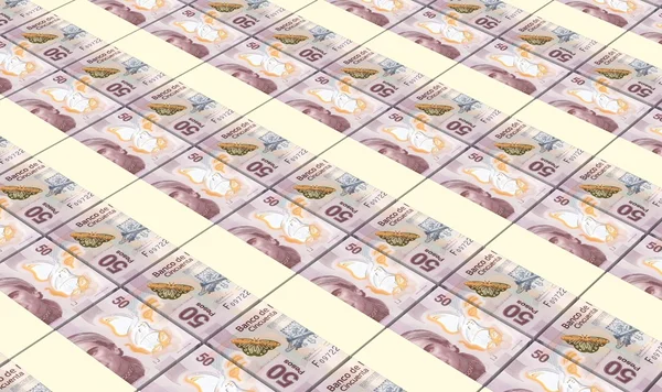 Billetes de pesos mexicanos apilados fondo . —  Fotos de Stock