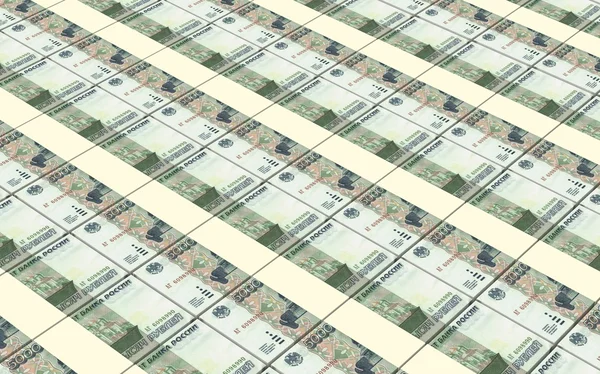 Russian money bills stacks background. — Stock Photo, Image