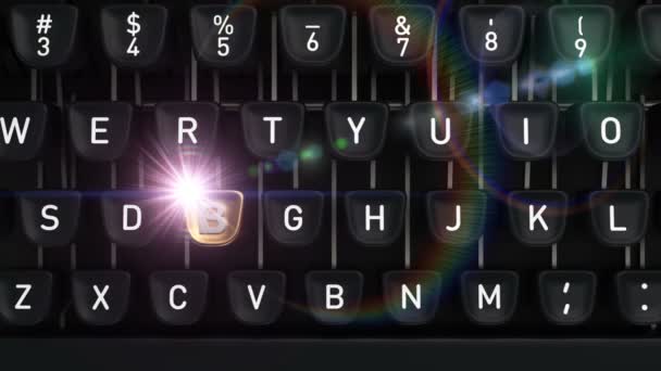 Máquina de escribir con botones Blog — Vídeo de stock
