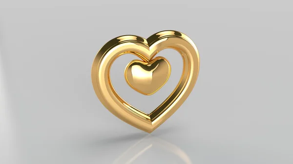 Pair of golden hearts — Stock Photo, Image