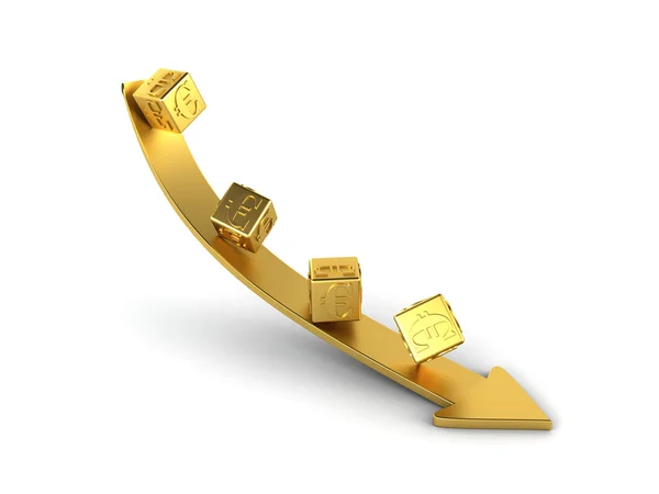 Falling golden euro — Stock Photo, Image