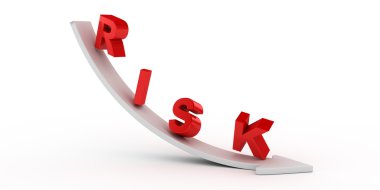 Risk metin üzerinde beyaz ok