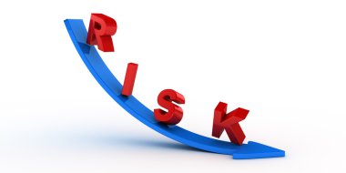 Risk metin üzerinde mavi ok