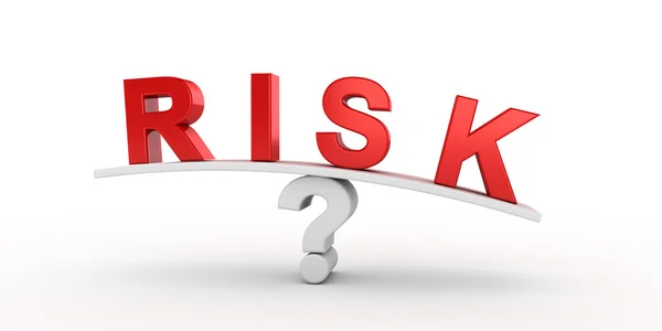 Risk text balancing on question. — Stock Photo, Image