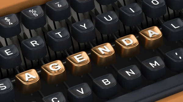 Typewriter with AGENDA buttons — Stock Photo, Image